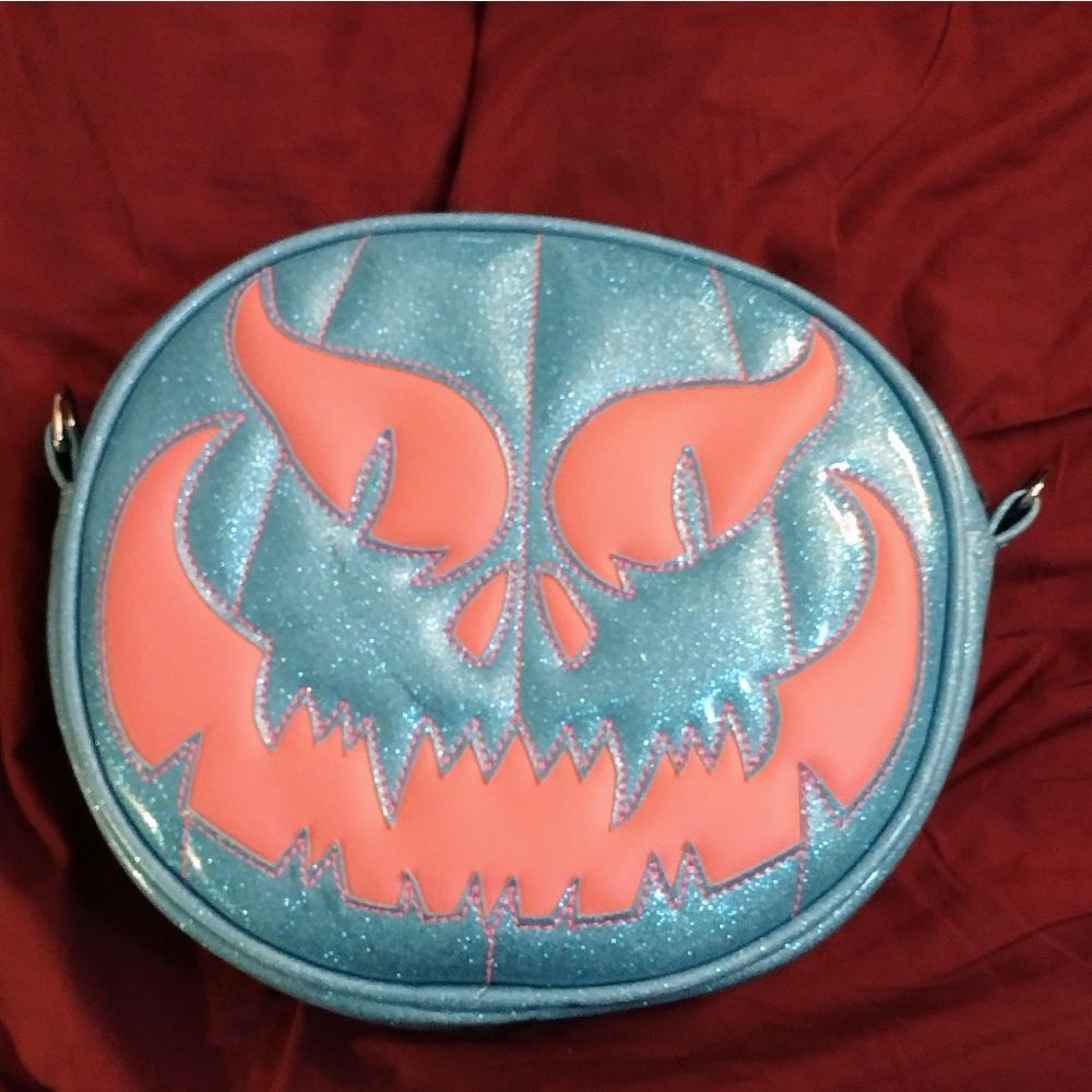 Love Pain & Stitches Handmade Evil Face Cotton Candy Halloween bag crossbody